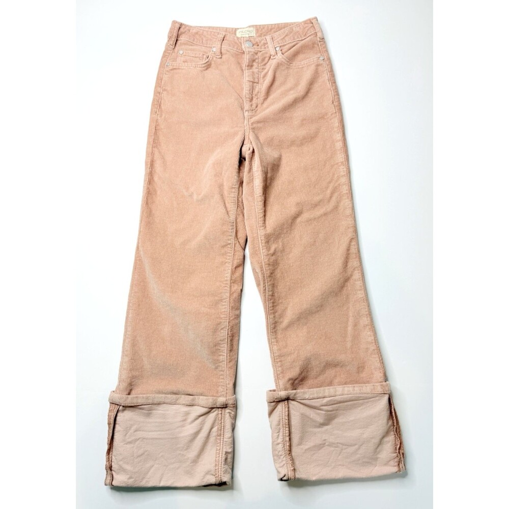 Pilcro Anthropologie Corduroy Wide Leg Crop Pants Womens 27 Pink High Rise